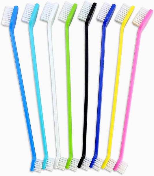 Dog Toothbrush Set of 8 - Dual Headed, Dental Hygiene Convenient Soft Toothbrush to Clean pet Teeth, Dog V1259-DP01-A-3268