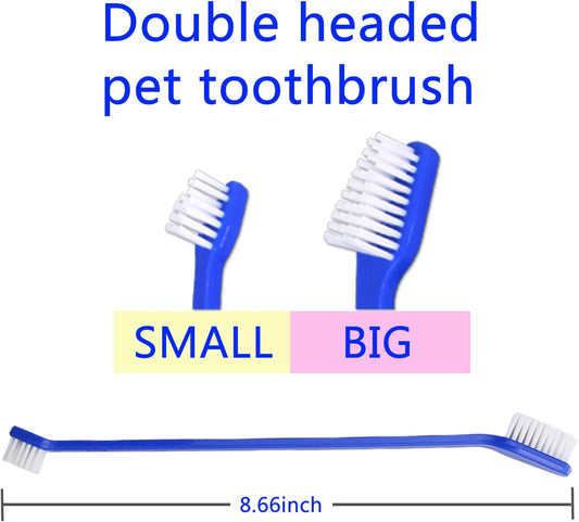 Dog Toothbrush Set of 8 - Dual Headed, Dental Hygiene Convenient Soft Toothbrush to Clean pet Teeth, Dog V1259-DP01-A-3268