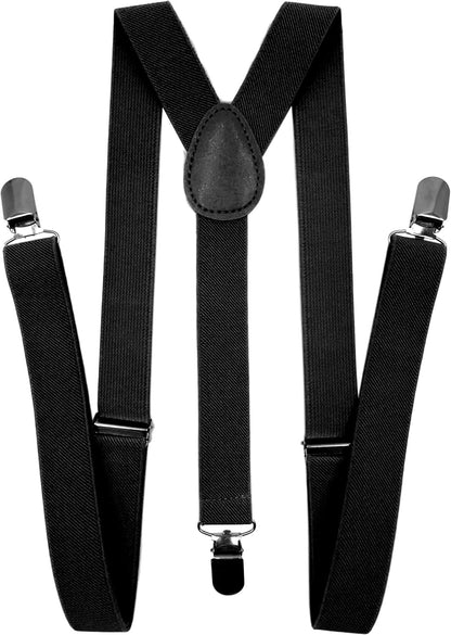 Suspenders for Women and Men | Elastic, Adjustable, Y-Back | Pant Clips, Tuxedo Braces V1259-DP01-A-3273