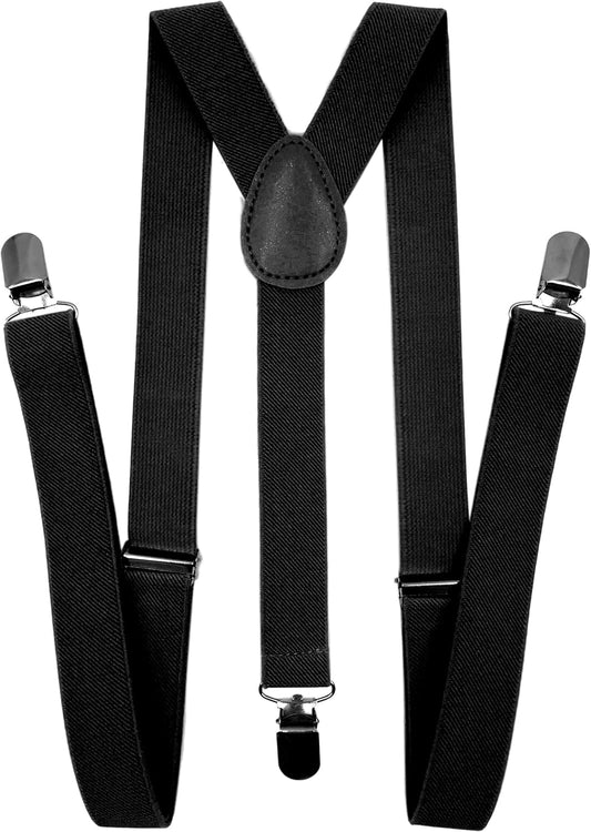 Suspenders for Women and Men | Elastic, Adjustable, Y-Back | Pant Clips, Tuxedo Braces V1259-DP01-A-3273
