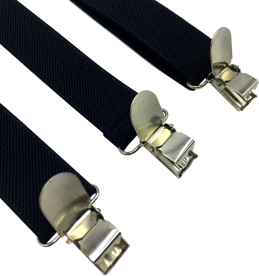 Suspenders for Women and Men | Elastic, Adjustable, Y-Back | Pant Clips, Tuxedo Braces V1259-DP01-A-3273