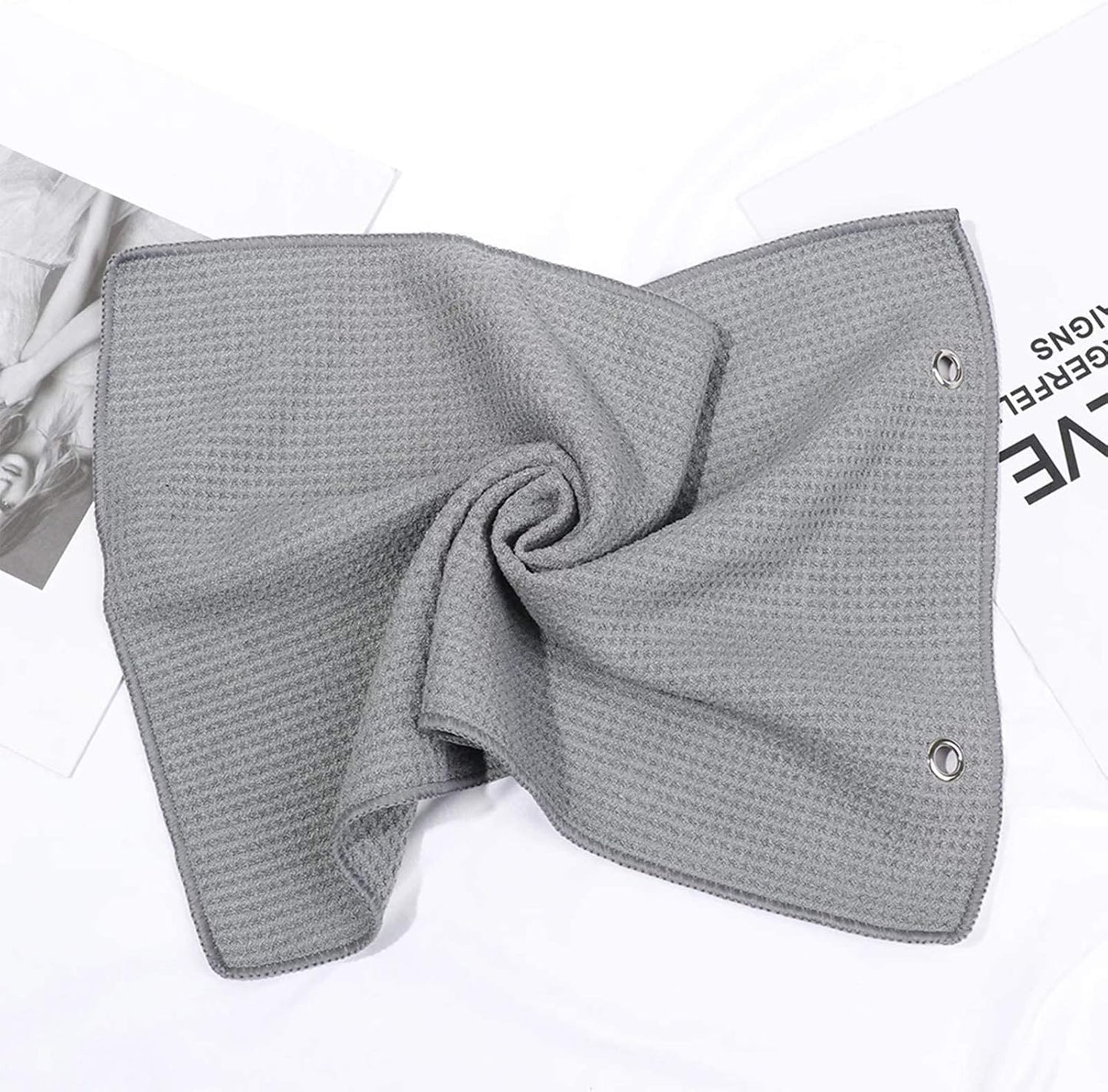 Golf Towel,2 PackPremium Microfiber Fabric Waffle Pattern Towels,Heavy Duty Carabiner Clip (2 Pcs,2 Colors) V1259-DP01-A-3294