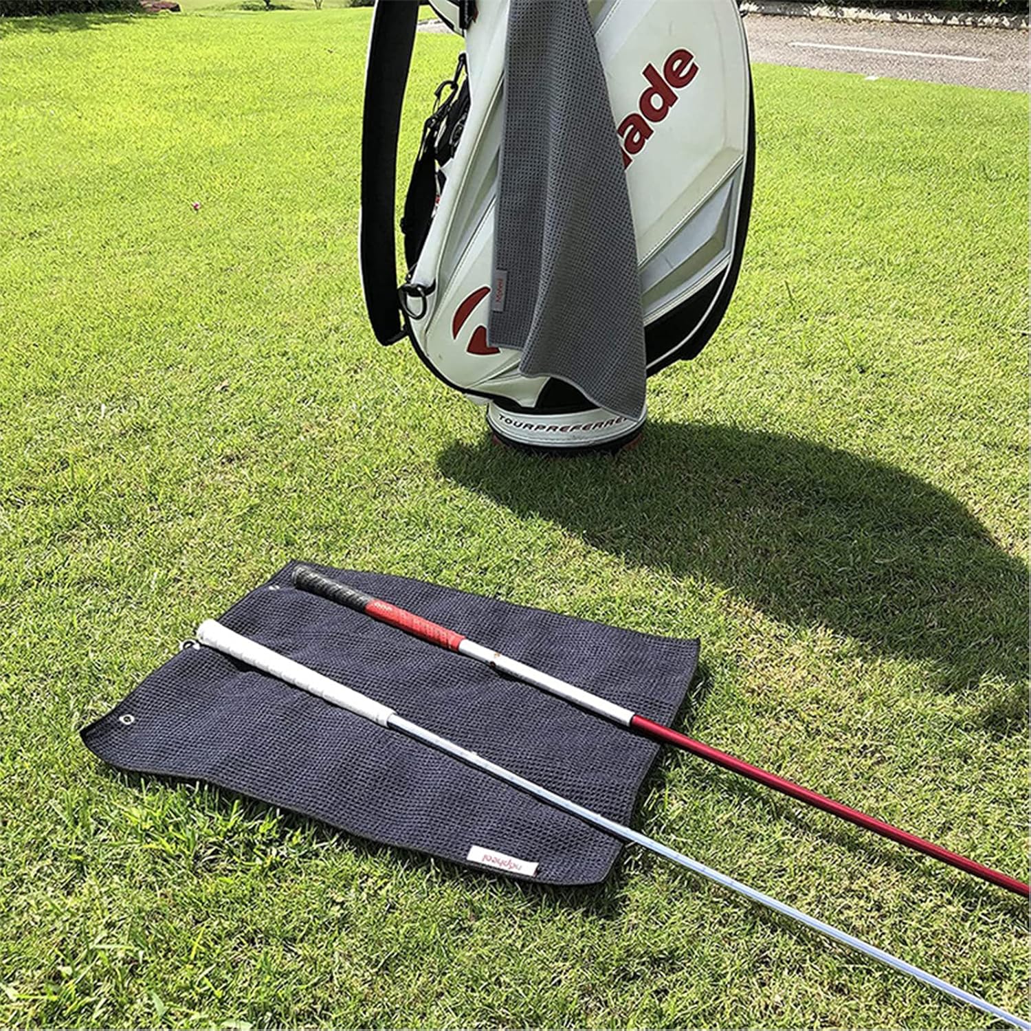 Golf Towel,2 PackPremium Microfiber Fabric Waffle Pattern Towels,Heavy Duty Carabiner Clip (2 Pcs,2 Colors) V1259-DP01-A-3294