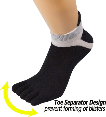 Women Toe Socks 5 Finger Cotton Wicking Athletic 6 Pack V1259-DP01-A-3301