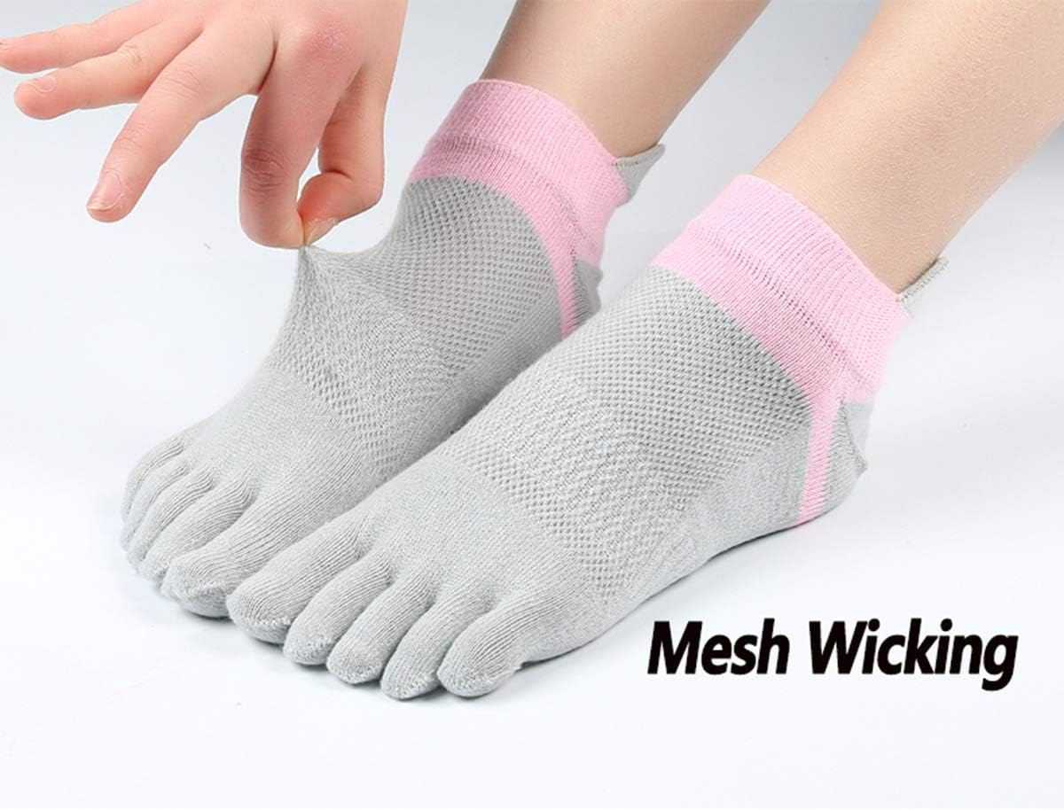 Women Toe Socks 5 Finger Cotton Wicking Athletic 6 Pack V1259-DP01-A-3301