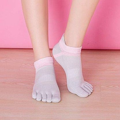 Women Toe Socks 5 Finger Cotton Wicking Athletic 6 Pack V1259-DP01-A-3301