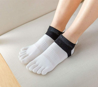Women Toe Socks 5 Finger Cotton Wicking Athletic 6 Pack V1259-DP01-A-3301