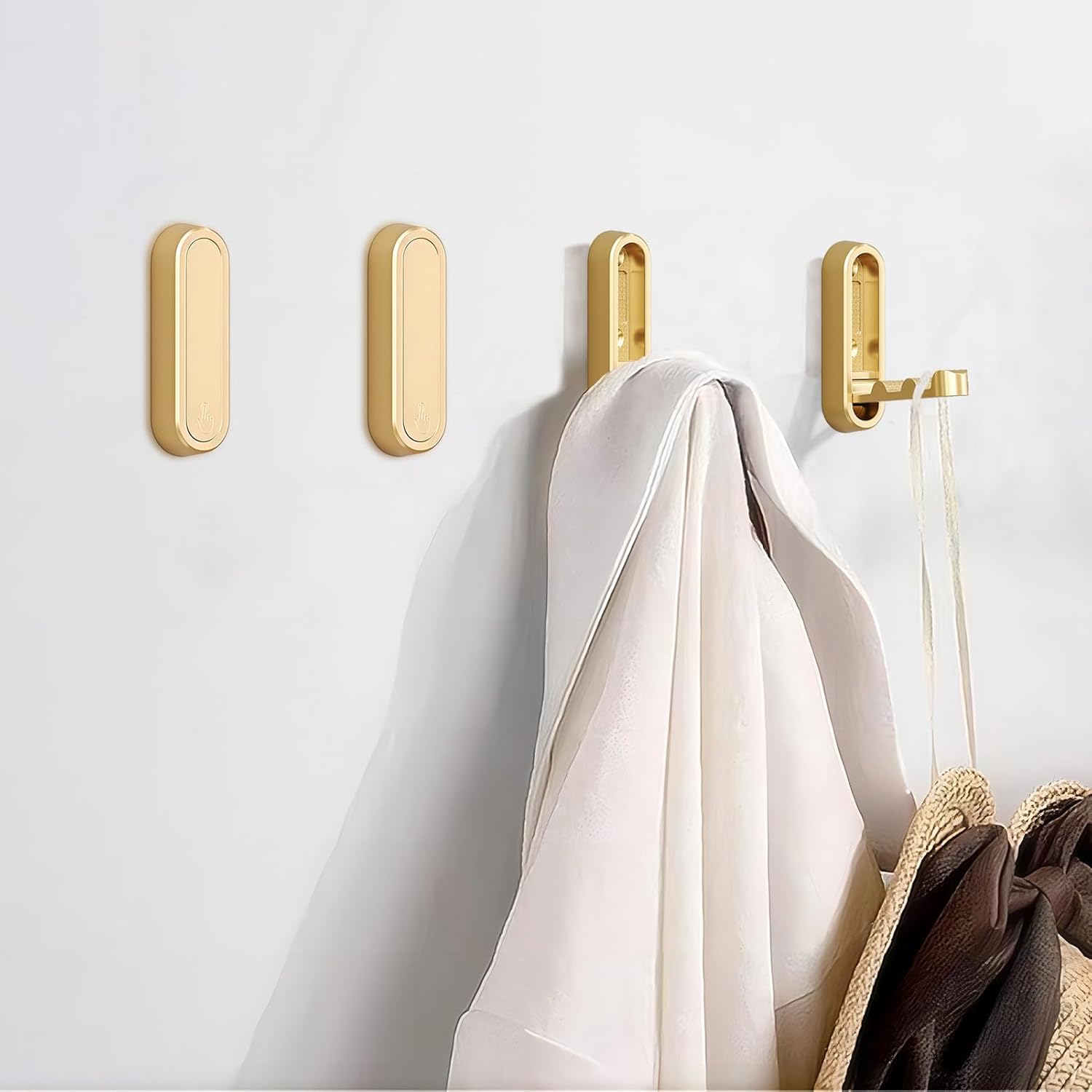 Foldable Towel Hooks for Bathroom 4 Pack,Wall Hooks for Hanging Heavy Duty Coat Robe Purse Foldable Hooks V1259-DP01-A-3304
