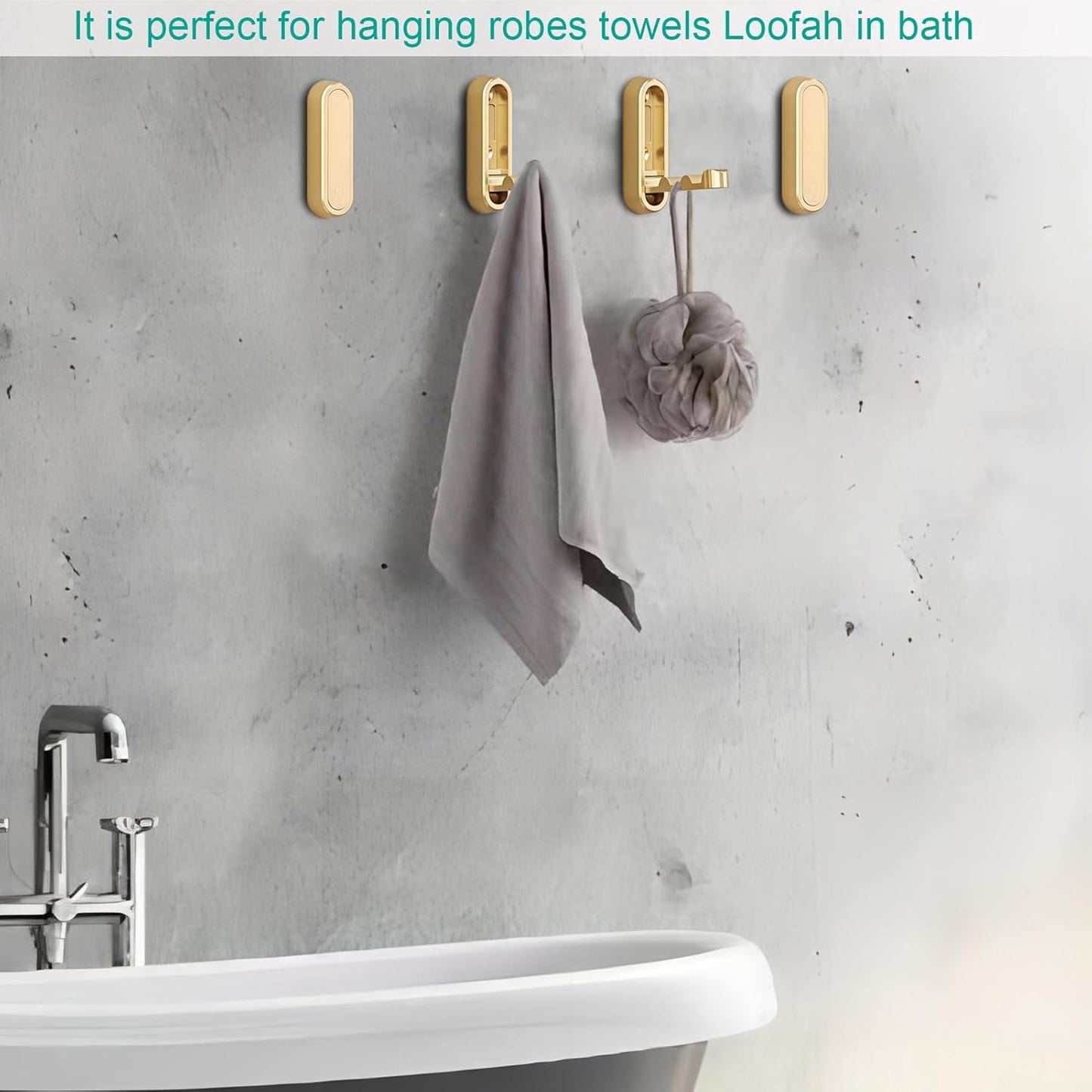 Foldable Towel Hooks for Bathroom 4 Pack,Wall Hooks for Hanging Heavy Duty Coat Robe Purse Foldable Hooks V1259-DP01-A-3304