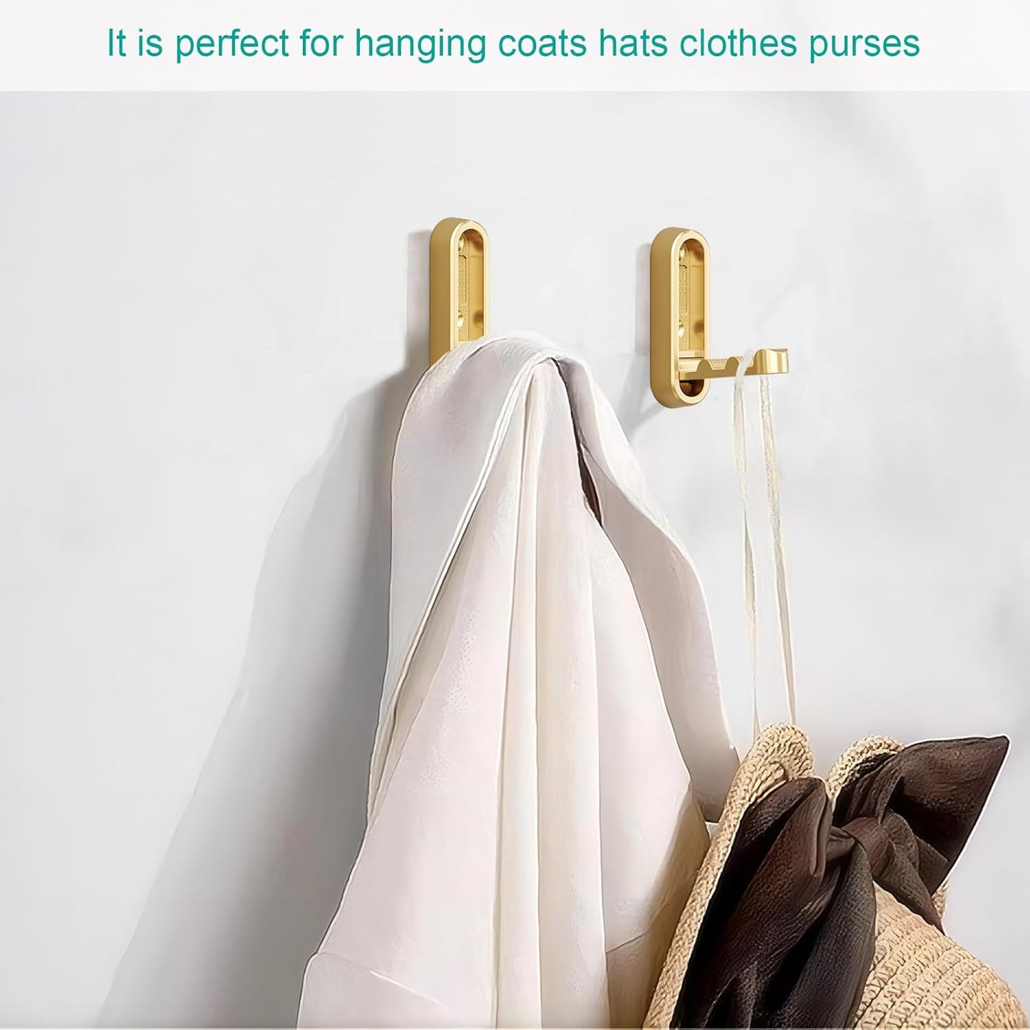 Foldable Towel Hooks for Bathroom 4 Pack,Wall Hooks for Hanging Heavy Duty Coat Robe Purse Foldable Hooks V1259-DP01-A-3304