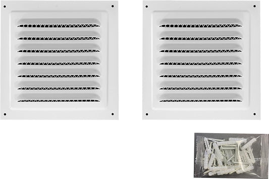 2pcs Attic Vent Soffit Vent Aluminum Wall Vent Metal Shed Vent Square Vent Louver Vent Grille with Built-in V1259-DP01-A-3318