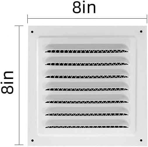 2pcs Attic Vent Soffit Vent Aluminum Wall Vent Metal Shed Vent Square Vent Louver Vent Grille with Built-in V1259-DP01-A-3318