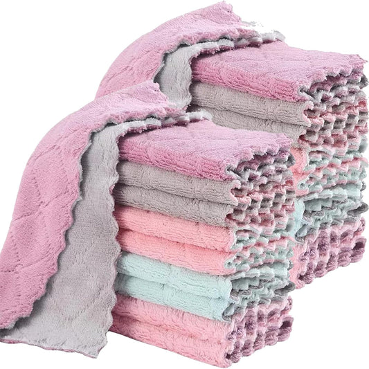 20 Pack Cleaning Cloth Kitchen Cloth, Dish Towels Super Absorbent Coral Velvet Dishtowels, Microfiber Premium V1259-DP01-A-3319