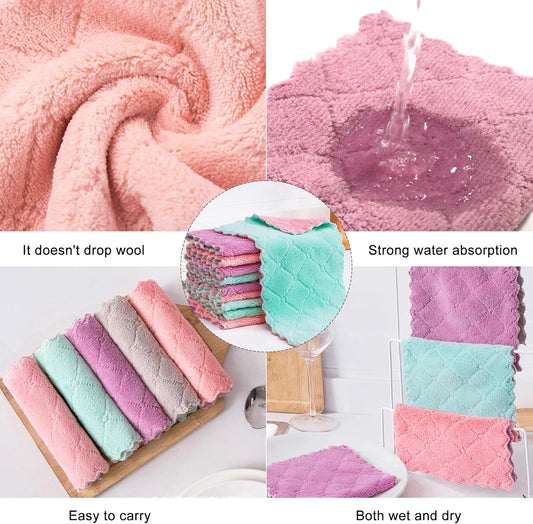 20 Pack Cleaning Cloth Kitchen Cloth, Dish Towels Super Absorbent Coral Velvet Dishtowels, Microfiber Premium V1259-DP01-A-3319