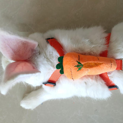 2pcs Rabbit Harness and Leash Set Cute Carrot and Strawberry Trim, Adjustable,for Rabbits, Cats Small Pets V1259-DP01-A-3320
