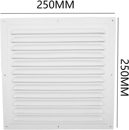 2 Pack 10x10 Inch Aluminum Gable Vent,Attic Vent White Gable Vent, Flat Square Air Vent Louver with Insect V1259-DP01-A-3330