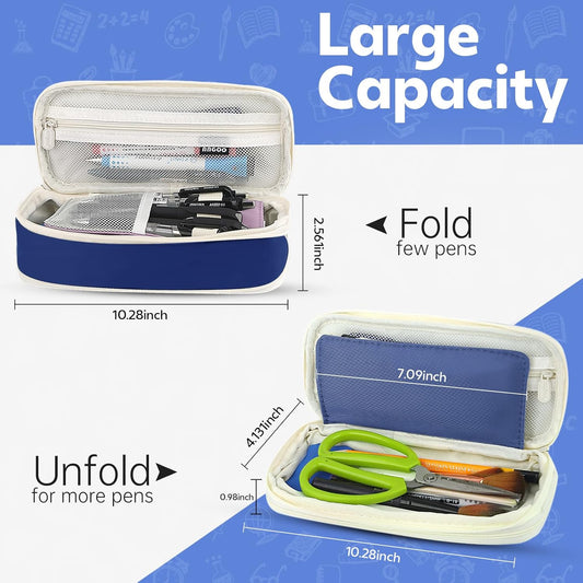 Pencil Case, Large Capacity Aesthetic Pen Cases with Durable Zipper, Big Stationery Pencil Pouch for Women & V1259-DP01-A-3331