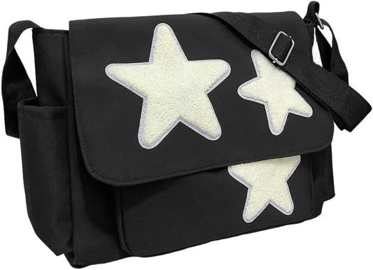 Cute Messenger Bag, Aesthetic Crossbody Bag, Y2K Star Grunge Bag Emo Shoulder Tote Purse for Women V1259-DP01-A-3332