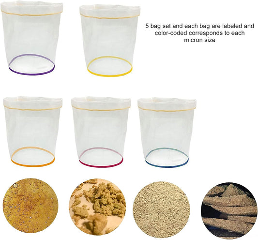 5pcs 5 Gallon Filter Bag Bubble Bag Herbal Ice Essence Extractor Kit Set Micron Drawstring Extraction Bags V1259-DP01-A-3342