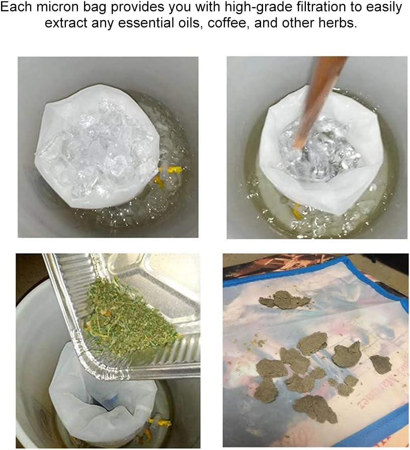 5pcs 5 Gallon Filter Bag Bubble Bag Herbal Ice Essence Extractor Kit Set Micron Drawstring Extraction Bags V1259-DP01-A-3342