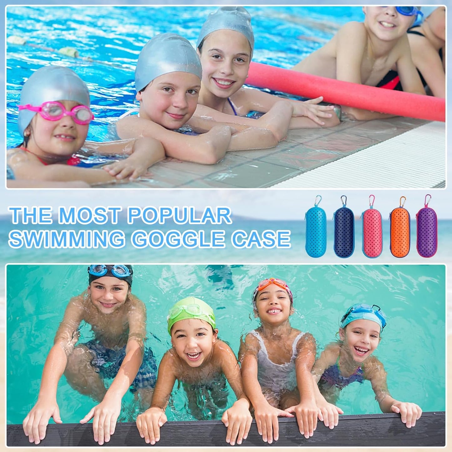 Swim Goggle Case For Swimming Goggles, Protective Cases for Goggles with Clip, Sunglasses, Goggles, Sports V1259-DP01-A-3347