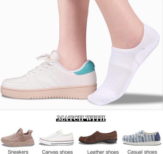 No Show Socks Womens Cotton Low Cut Non Slip Casual Socks Invisible Flat Boat Liner Socks (6/9 Pairs) V1259-DP01-A-3348