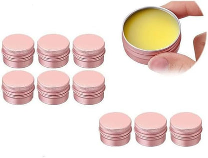 Aluminum Tin Jar With Screw Cap, 9 Pcs Rose Gold Round Containers, Empty Refillable Tin Cans, 60g V1259-DP01-A-3353
