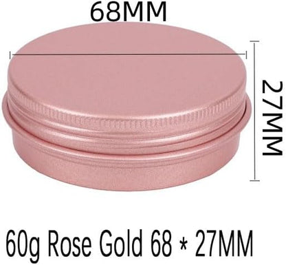 Aluminum Tin Jar With Screw Cap, 9 Pcs Rose Gold Round Containers, Empty Refillable Tin Cans, 60g V1259-DP01-A-3353