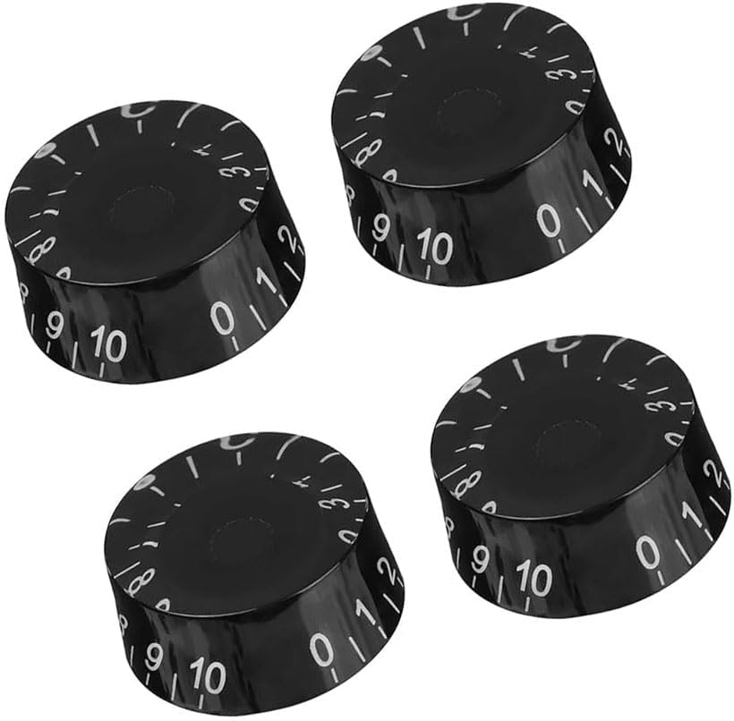 Electric Guitar Volume Knobs, 4-Pack, Acrylic Coarse Spline, Black, Compatible with Epiphone Les Paul SG V1259-DP01-A-3355