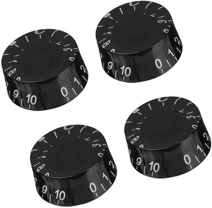 Electric Guitar Volume Knobs, 4-Pack, Acrylic Coarse Spline, Black, Compatible with Epiphone Les Paul SG V1259-DP01-A-3355