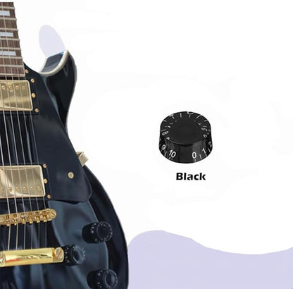 Electric Guitar Volume Knobs, 4-Pack, Acrylic Coarse Spline, Black, Compatible with Epiphone Les Paul SG V1259-DP01-A-3355