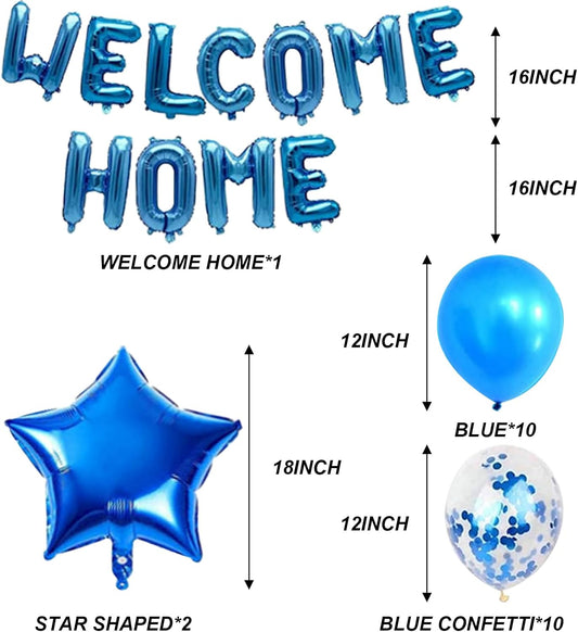 Baby Shower Decorations for Boy, Blue Banner Star Balloons welcome home Party Supplies Set for Baby Shower V1259-DP01-A-3359