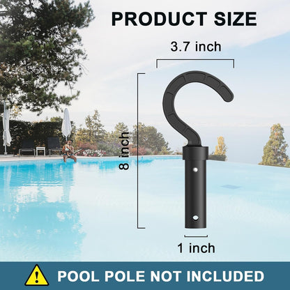 Pool Cleaner Hook Attachment, Black, Compatible with Robotic Pool Vacuums, Telescopic Pole Mount V1259-DP01-A-3361