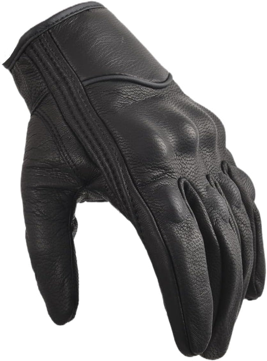 Motorcycle Leather Gloves for Men Touchscreen Motocross Gloves Moto Gloves Dirt Bike Biker Riding Gloves Black V1259-DP01-A-3365
