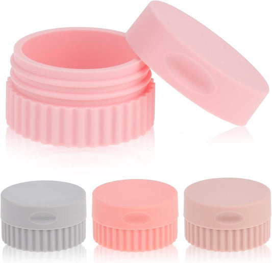 Travel Containers for Toiletries - 4 Pcs Small Silicone Cream Jars 0.68 oz/20 ml, Leak-proof Essentials With V1259-DP01-A-3371