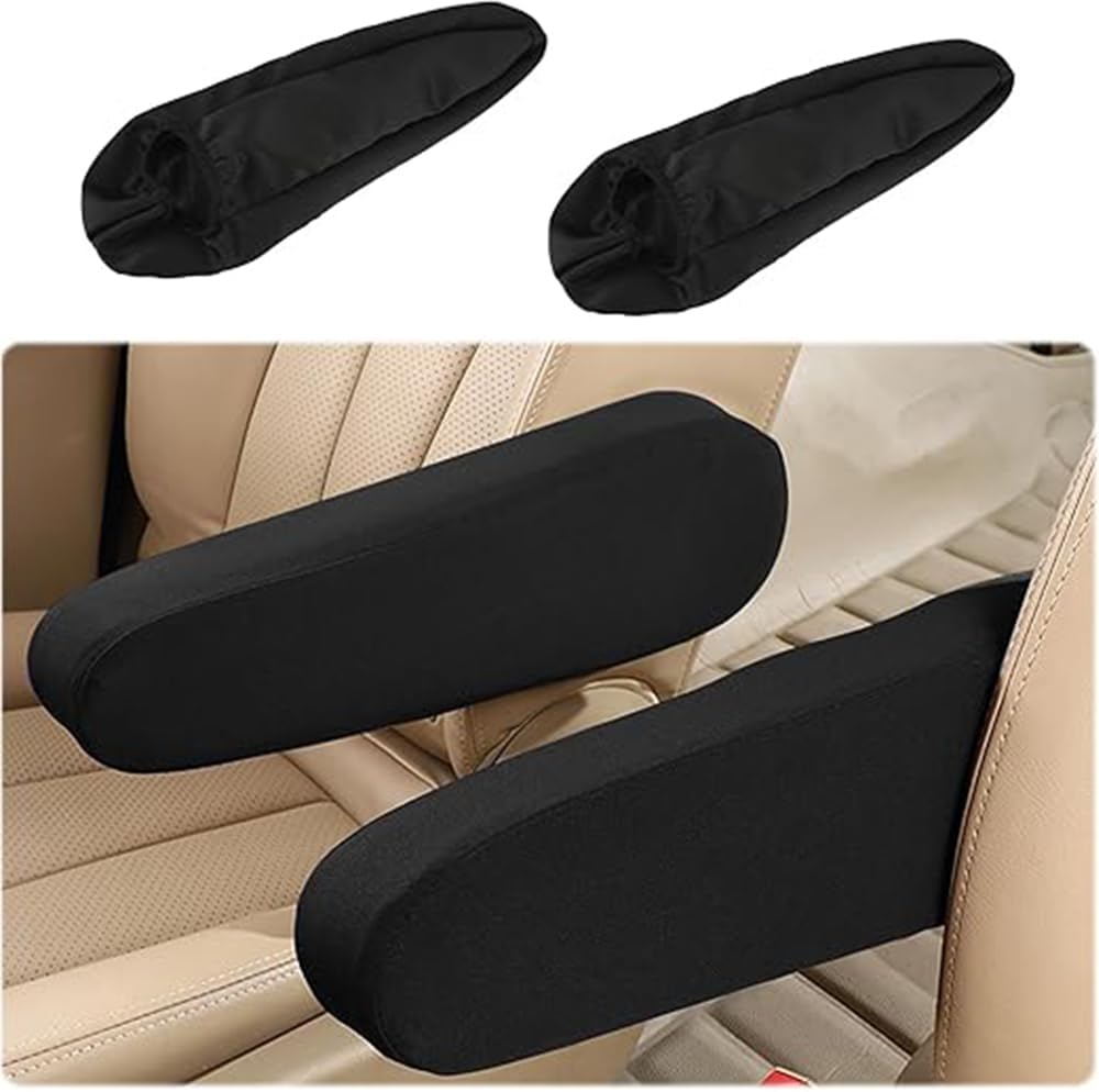 2PC Car Front Seat Armrest Covers,Universal Size Seat Arm Rest Cover,Flat Cloth Fabric Armrest Cover,Car V1259-DP01-A-3373