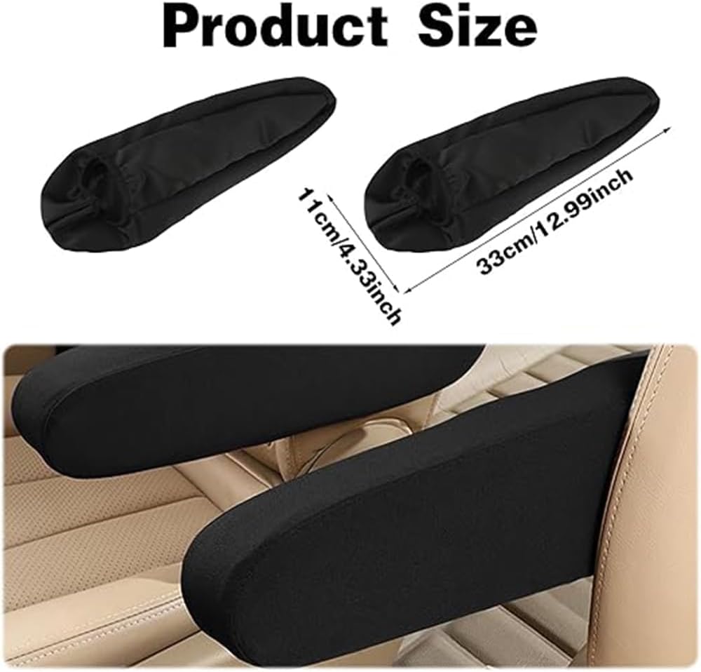 2PC Car Front Seat Armrest Covers,Universal Size Seat Arm Rest Cover,Flat Cloth Fabric Armrest Cover,Car V1259-DP01-A-3373