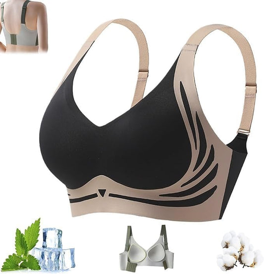 Super Gather Bra - Wireless Push-Up, Soft Comfortable Lift Bra for Everyday and Sports - Women's V1259-DP01-A-3374