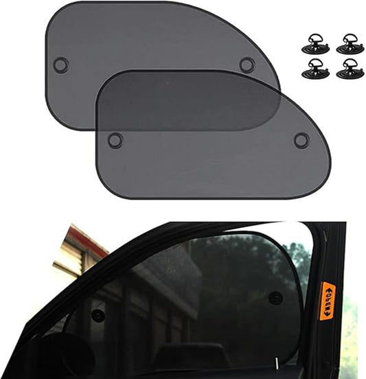 2 PCS Car Front Side Window Sunshade, 25.5" x 14.9" Perfect Arc Fit Mesh Sun Protection Cover,Suitable for V1259-DP01-A-3383
