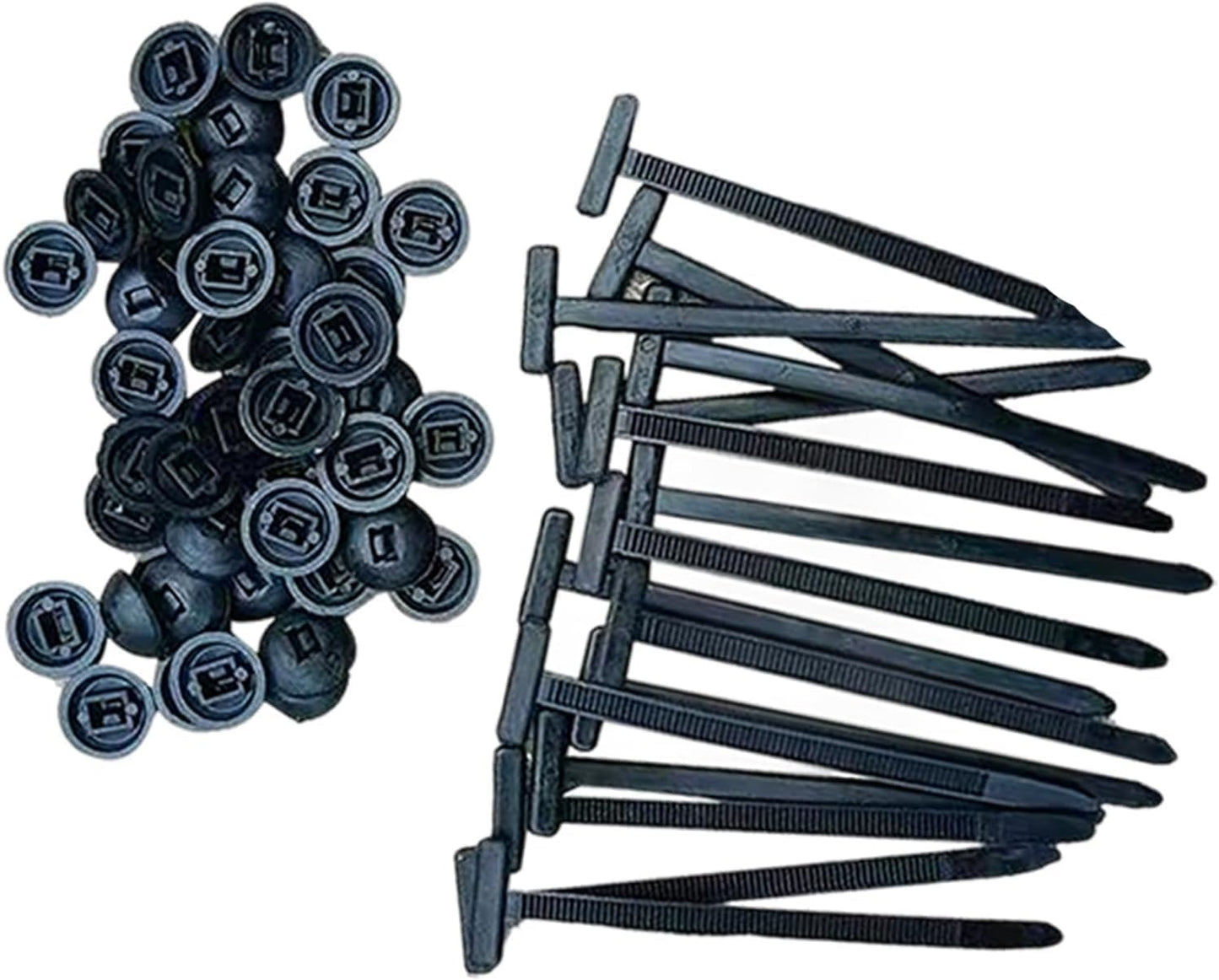 100PCS Nylon Universal Cable Tie Buckle - Heavy Duty Self-Locking Zip Ties Holder with Pin & Button Design, V1259-DP01-A-3385