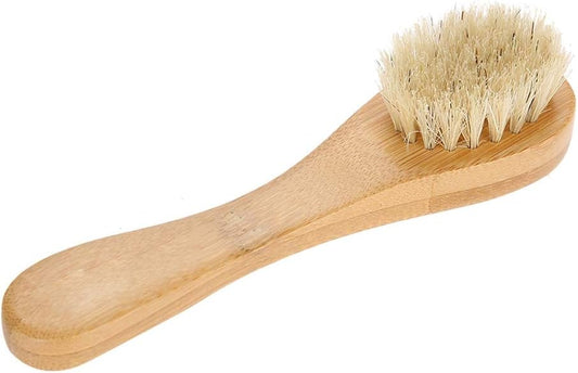 Face Brush, Wooden Handle Manual Face Dry Brush, Bristles Exfoliating Face Brushes for Dry Brushing and V1259-DP01-A-3389