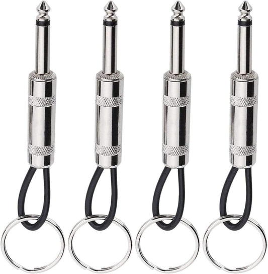 4-Piece Guitar Amplifier Keychain Set - 6.35mm Audio Plug Keyring - Music Gift for Recording Studio, V1259-DP01-A-3392