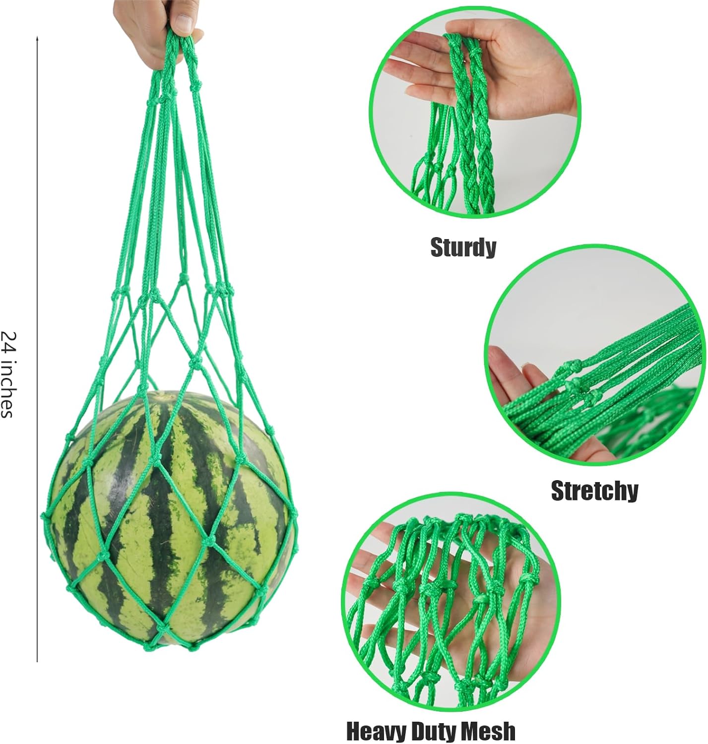 10Pack Melon Hammock Watermelon Nets with 20 Cable Zip Ties, Heavy Duty Watermelon Honeydew Net for Garden V1259-DP01-A-3396