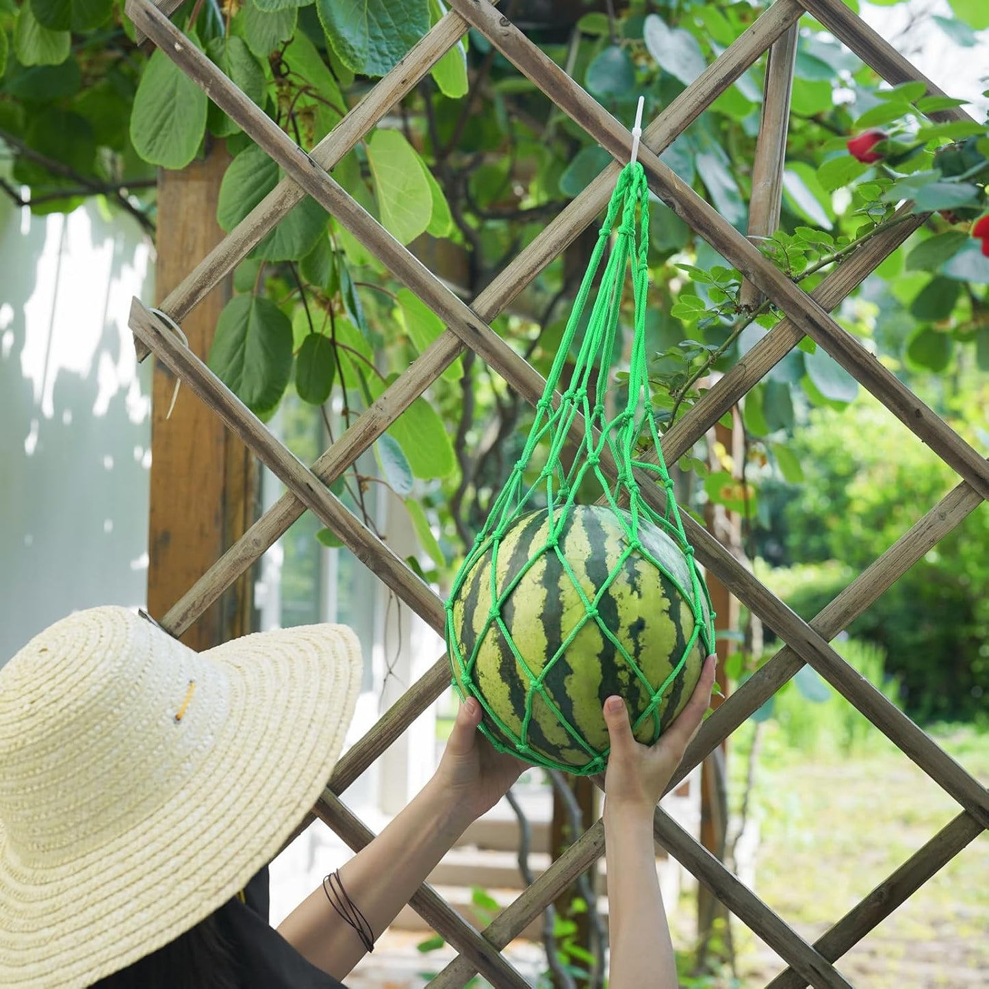 10Pack Melon Hammock Watermelon Nets with 20 Cable Zip Ties, Heavy Duty Watermelon Honeydew Net for Garden V1259-DP01-A-3396