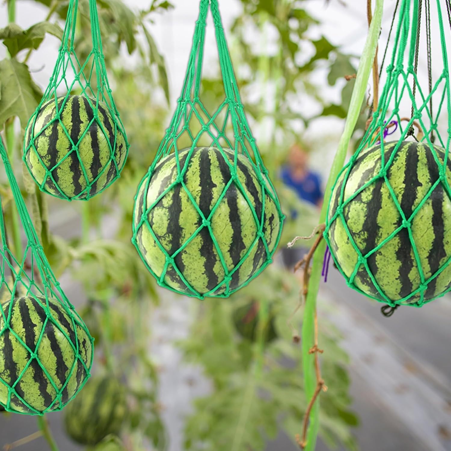 10Pack Melon Hammock Watermelon Nets with 20 Cable Zip Ties, Heavy Duty Watermelon Honeydew Net for Garden V1259-DP01-A-3396