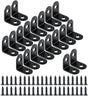 20PCS Small L Brackets, Black Iron Corner Mount Brackets with 40 Screws, Rust Resistant, Easy to Install, V1259-DP01-A-3398
