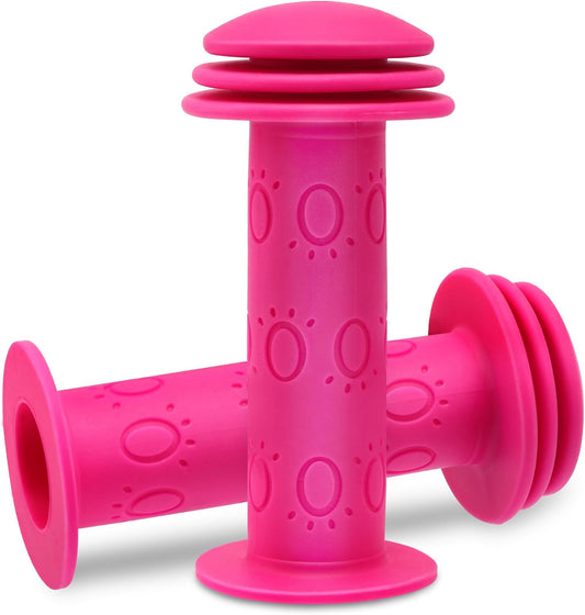 Kids Bike Handlebar Grips,Bike Handle Grips for Boys Girls,105mm Non-Slip Soft Rubber with Mushroom Suitable V1259-DP01-A-3404