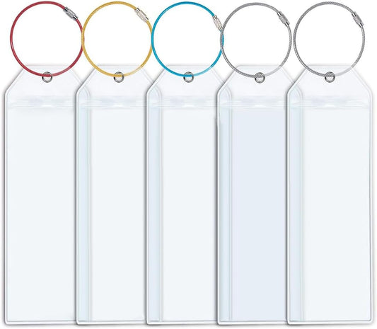 5Pcs Cruise Luggage Tag Holder, Luggage Tags for Suitcases, Waterproof Suitcase Tags with Stainless Steel V1259-DP01-A-3405