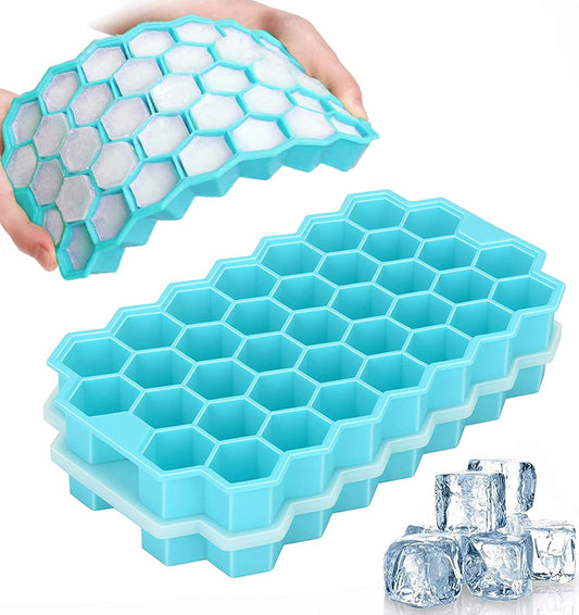 Ice Cube Tray with Lid, 2 Pack Ice Cube Trays for Freezer, Silicone Ice Cube Mold with Lid-37 V1259-DP01-A-3407