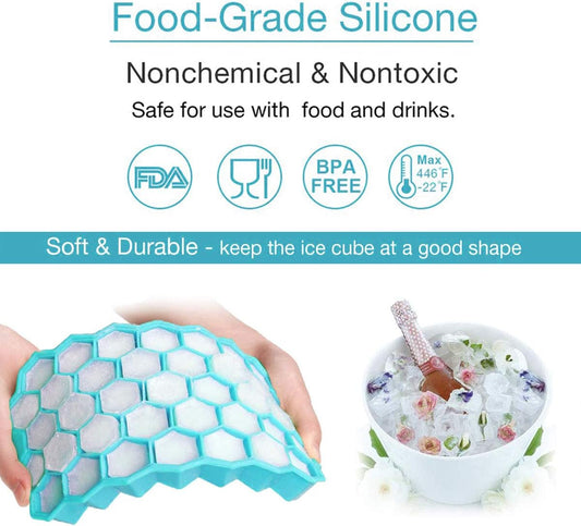 Ice Cube Tray with Lid, 2 Pack Ice Cube Trays for Freezer, Silicone Ice Cube Mold with Lid-37 V1259-DP01-A-3407